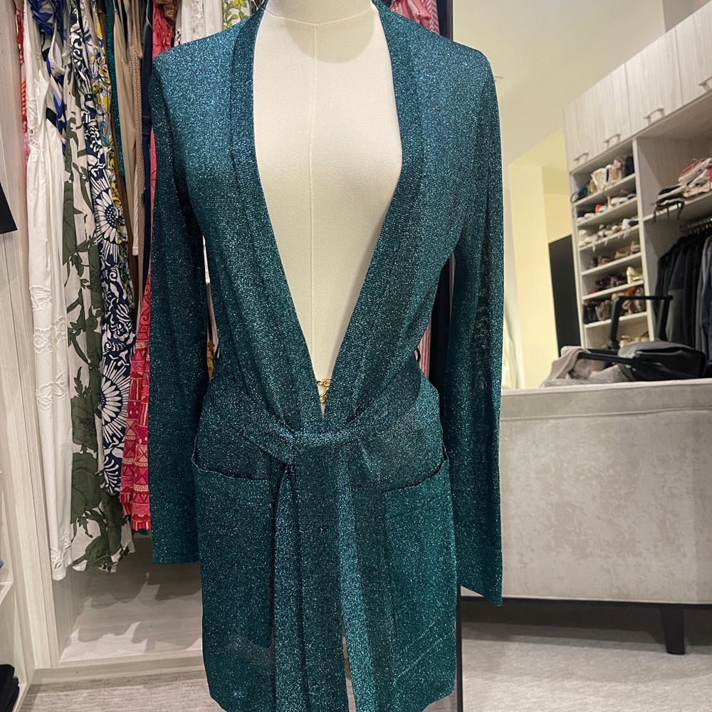 Missoni Metallic Teal  Cardigan